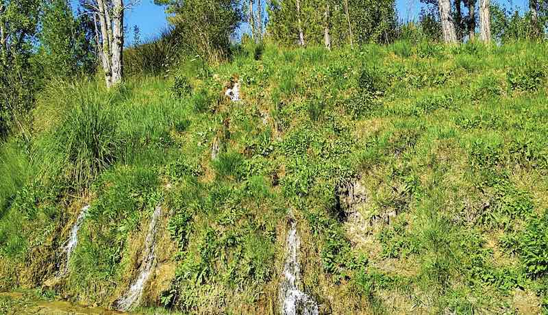 Ruta las Fuentes en Manzanera. Desde la fuente del Gavilán al Balneario el Paraíso 7 Paisaje del tramo final de la Ruta las Fuentes, aproximándose a la zona del Balneario el Paraíso en Manzanera.