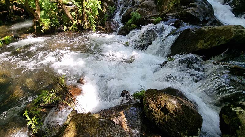 Fervenzas de Raxoi e Parafita: Un Tesoro Natural en el Corazón de Galicia 4 Vista principal de la cascada de las Fervenzas de Raxoi en Valga, con el agua cayendo sobre las rocas cubiertas de musgo.